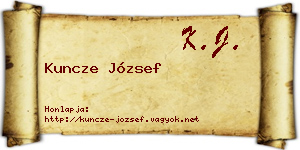 Kuncze József névjegykártya