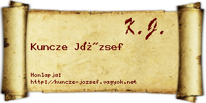 Kuncze József névjegykártya