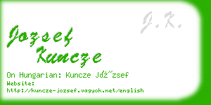 jozsef kuncze business card